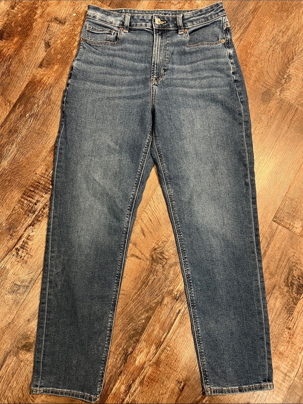 American Eagle Outfitters Women's Straight-Leg Jeans - Blue Denim